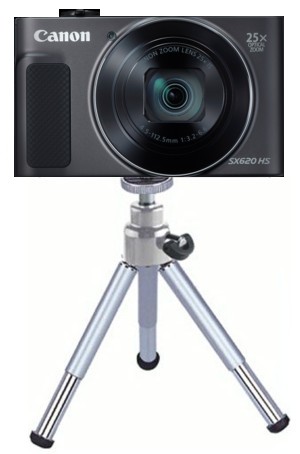 CANON IXUS 115 H5 on a table tripod.